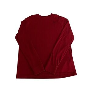Abercrombie Kids Long Sleeve Shirt Kids 17/18 Maroon Embroidered Logo Crew Neck